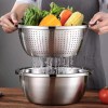 Escorredor De Arroz Inox Legumes Frutas Multiuso Cozinha Alça Coador Peneira Drenagem Inoxidável