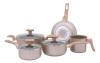 Conjunto De Panelas Sartin Champagne 5 Peças Cerâmica Mimo Style