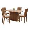 Conjunto Sala de Jantar Luana Mesa 4 Cadeiras Madesa – Marrom