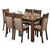 Conjunto Sala de Jantar Madesa Jaíne Mesa Tampo de Madeira com 6 Cadeiras – Marrom Chocolate