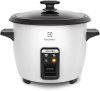 Electrolux RCB50 – Panela Elétrica vapor arroz, capacidade 1,3L, 7 xícaras manter aquecido, panela removível antiaderente, tampa vidro, 127v, por Rita Lobo, branca
