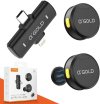 Microfone de Lapela Sem Fio Bluetooth Kit 2 Microfonones Abafamento de Ruído Até 10 Horas Tempo de Trabalho Compatível com Camera, iPhone, Android, PC – Conexão Android e USB-C – Linha AGold Premium
