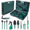 Kit de Jardinagem com 10 Peças e Maleta | Pás, Sacho, Tesoura, Foice e Mais | Ideal para Jardim, Horta e Vasos em Casa | Ferramentas Leves e Funcionais | Uso Profissional, Jardinagem Amadora ou Hobby