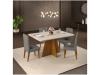 Mesa de Jantar 4 Cadeiras Retangular Off White e Lunar DJ Móveis Siena