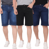 Kit 3 Bermudas Jeans Masculina C/lycra Elastano