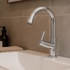 Torneira Bica Lavatório Em ABS Simples De Mesa Cor Cromada Luxo Lavabo Lavatório Fria TKLA