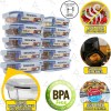 Kit 10 Pote De Vidro Marmita Hermético 640ml Freezer Fitness Rishon