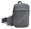 Shoulder Bag Bolsa Tiracolo Pochete Necessaire Transversal Cor Cinza-escuro Desenho Do Tecido Lisa