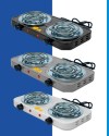 Fogão Cooktop Fogareiro Elétrico 2 Boca Portátil 2500 Watts Branco