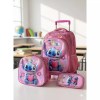 Kit Mochila Escolar Stitch Rodinha com Lancheira Térmica e Estojo