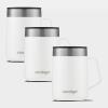 Kit com 3 Canecas Térmicas Street Branca Contigo 414ml