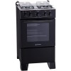 Fogão 4 bocas Atlas Mônaco Plus Preto com Acendimento Automático e Mesa Inox