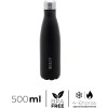 WOLFF – Garrafa Térmica de Aço Inox Preta com Parede Dupla – 500ml – Linha Ice
