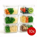 Kit 10 Potes 750ml Transparentes Microondas Freezer Bpa Free Transparente / Cristal