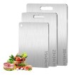 Tábua Corte Legumes Carne 3 Peças Cortar Dupla Face Aço Inox Prateado