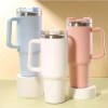 Copo Térmico Grande 1200ml Em Aço Inox Com Alça E Canudo Metal Cor Vibrante
