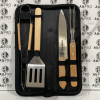 Kit Churrasco Bambu / Inox 4 Peças + Copo Térmico – Personalizado a Laser
