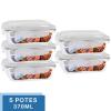 Conjunto 5 Potes Vidro Hermético Mantimentos Marmita 370ml – PRATICASA