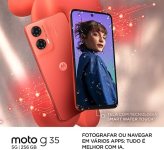 Smartphone Motorola Moto g35 5G – 256GB 12GB (4GB RAM+8GB Ram Boost) e Camera 50MP com AI NFC Tela 6.7″ com Superbrilho – Coral