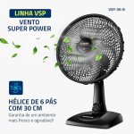 MONDIAL Ventilador de Mesa 30cm Super Power, Preto, 60W, 220V – VSP-30-B