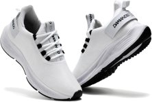 DM Damando Tênis Masculino Academia Corrida Treino Esportivo Caminhada Confortável e Leve Branco