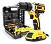 Parafusadeira Furadeira 48v Profissional 2 Baterias Sem Fio Cor Amarelo