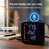 Medidor De Pressão Arterial Digital de Pulso Recarregável USB Com Voz em Portugues Medidor de Pressão Braço Preto Automático HHO