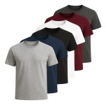 Kit 6 Camisetas Basicas Algodão Lisas Premium Masculina