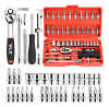 Kit Chaves Ferramentas Jogo Fenda Philips Catraca Soquete Allen 46 Peças com Maleta Completa Manual Ideal Mecânico Manutenção Casa Carro Profissional Resistente Portátil Compacto luztudo