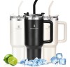 Copo Térmico Gigante 1,2l Inox Com Tampa E Inox Canudo
