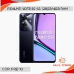 Realme Note 60 4G, Armazenamento 128GB/4GB RAM, Processador Unisoc T612, Câmera 32MP, Bateria 500Mah, Versão Global
