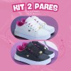 Kit 2 Pares Tênis Infantil Menina Ultra Confortável Escolar Leve 25-36