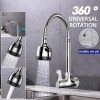 Inox Prata Torneira Prata/Preto Com Chuveiro Com Rotação De 360° Cozinha Luxo Parede Promoção