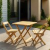 Jogo De Mesa Dobrável 70×70 C/ 2 Cadeiras Madeira Maciça