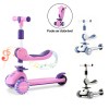 Patinete Infantil 3 Rodas De Led Musical e Guidão Ajustável Scooter Crianças Para Crianças Até 50kg