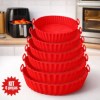 Kit 6 Forma de Silicone para Fritadeira Air Fryer com Alça Antiaderente Cozinha