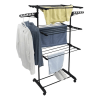 Varal De Chão De Roupas 3 Andares Dobrável Grande 4 Rodas