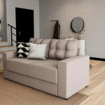 Sofá 3 Lugares Retrátil Lubeck Linho Cru