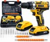 Furadeira e Parafusadeira de Impacto Sem Fio com LED 2 Baterias Recarregáveis Bi-volt e Acessórios Maleta Completa para Uso Profissional e Doméstico Linha Premium