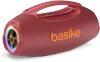 Basike Caixa de Som Bluetooth Portátil 80W RMS (Pico 120W), TWS Estéreo, Modos EQ, Luzes RGB, IPX6 Resistente à Água, Bateria 8000mAh, para Home Theater, Festa e Uso Externo – Vermelho