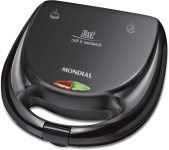 MONDIAL Sanduicheira Fast Grill & Sandwich, Preto, 750W, 110V – S-12