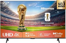 Hisense Smart TV 4K 58″ Polegadas 58A6NV com Dolby Vision, HDR10, HLG, DTS Virtual X, Compatibilidade Alexa e Google Home