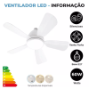 Lâmpada Ventilador 6 Pás 60w/80w De Teto,110V/220V Bivolt E27 Com Controle Luz Ajustável Silencioso