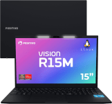 Notebook Positivo Vision R15M AMD Ryzen 3-7330U Linux 8GB RAM 512GB SSD Wi-Fi 6 Tela 15” Full HD IPS Antirreflexo – Minitela – Permite upgrade de memória RAM e SSD – Preto