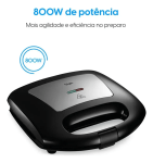 Sanduicheira E Grill Best Time 800w 2 Em 1 Elgin Preto