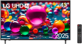 LG TV HOTEL 43″ 4K UHD PROFISSIONAL SMART 43AU801C, ULTRAFINO, HDMI/USB, THINQ AI WEBOS 24, GOOGLE ASSISTENTE ALEXA