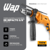 WAP Parafusadeira e Furadeira Impacto 3/8″ WF 700FE W2, Limitador de Profundidade e Empunhadeira Auxiliar 40Nm 700W