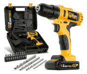 Furadeira Parafusadeira Sem Fio A Bateria Tb-12e 12v 3/8 10mm Com Maleta E Acessórios The Black Tools