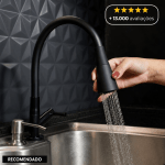 Torneira Gourmet Flexível para Cozinha de Bancada 2 Jatos Preta em ABS – Aromatec