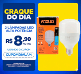 2 Lâmpada Led Alta Potência Foxlux 20W 6500K Branco Frio